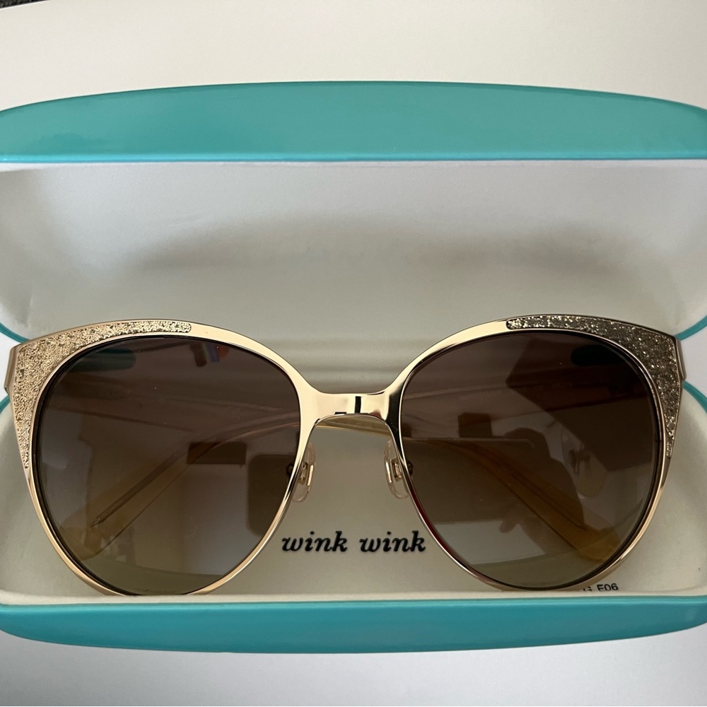 Kate Spade Marietta Gold Glitter Sunglasses